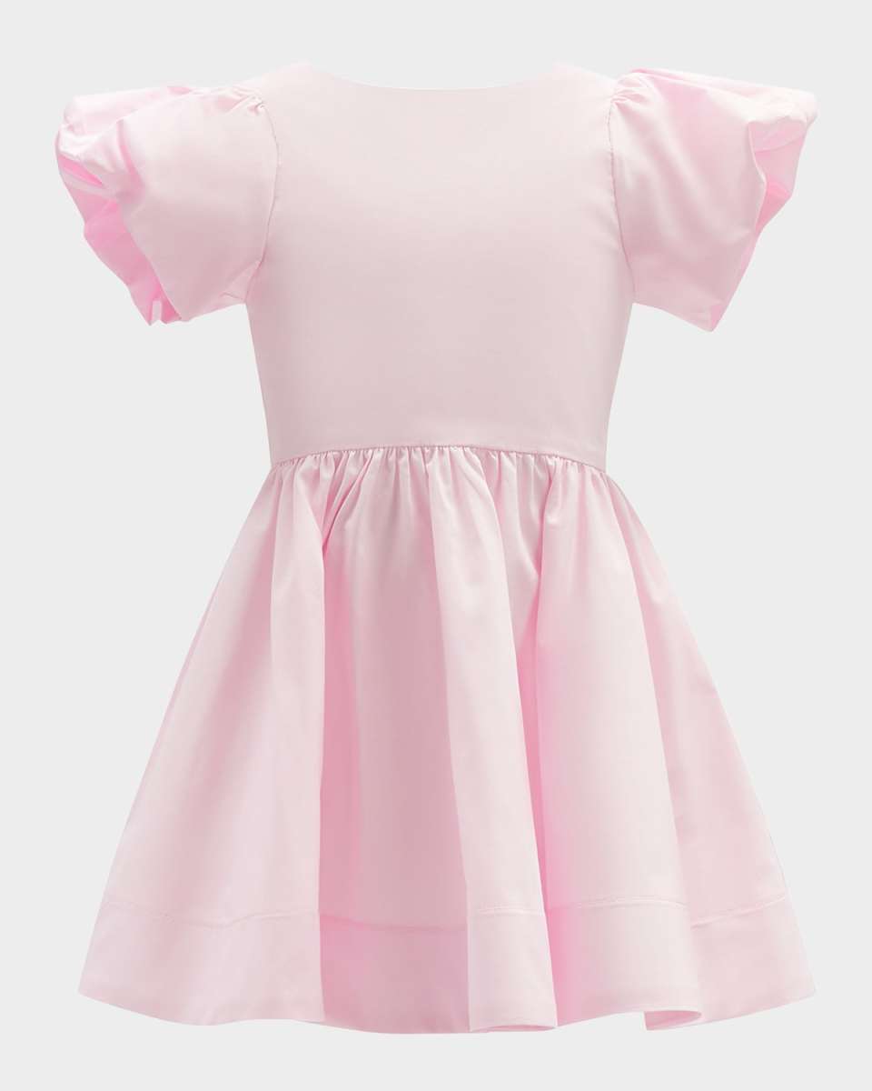 Girl's Lanai Bow-Back Poplin Dress, Size 4-14